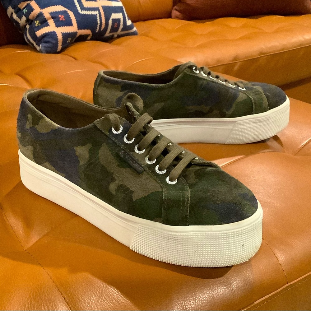 VGUC Superga suede platform sneakers, size US W9 / EU 40